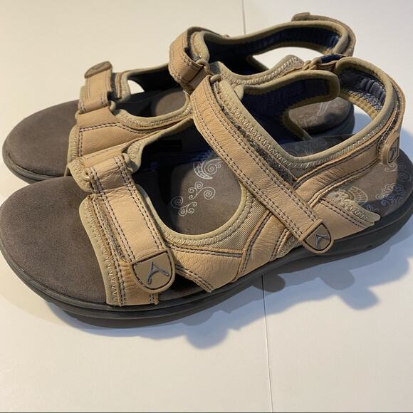 Aravon Sandals Womens Size 6 Wide Rev 3 Strap flat comfort walking hook & Loop - Picture 4 of 9